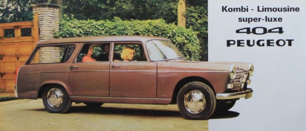 Peugeot 404 L Familiale Grand Luxe Modelprogram 1965 Carbrochure (2438)